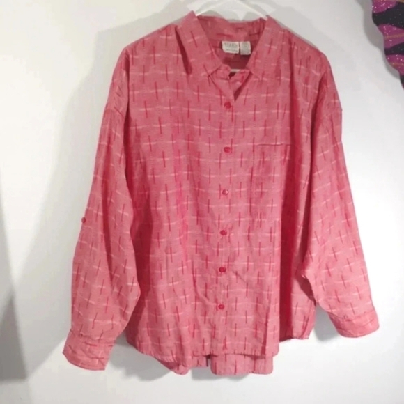 Vintage Gitano Button Down Shirt 100% Cotton Roll Tab Sleeve 24 44 Camp 24W - Picture 3 of 12